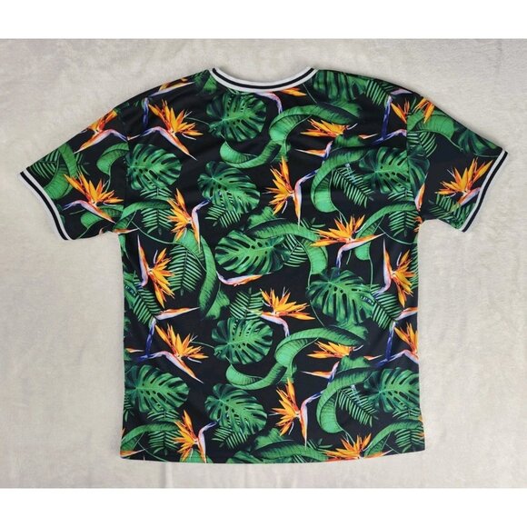 Y2K Rocawear Mens Tropical Floral All Over Print Size Large Vintage Green - Picture 7 of 12
